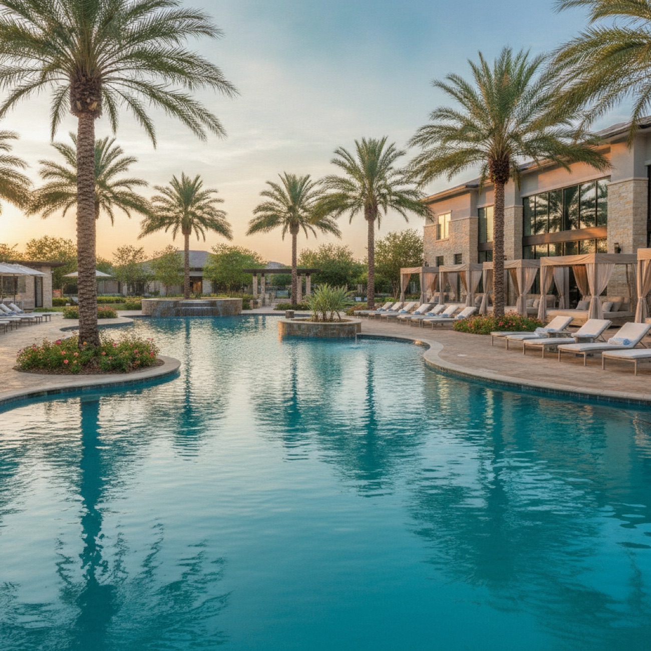 Poolside movie night