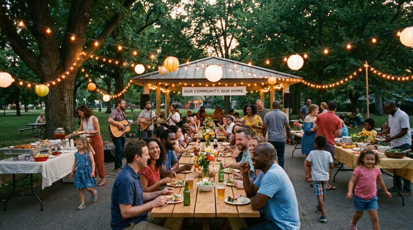 Neighbors at a community event