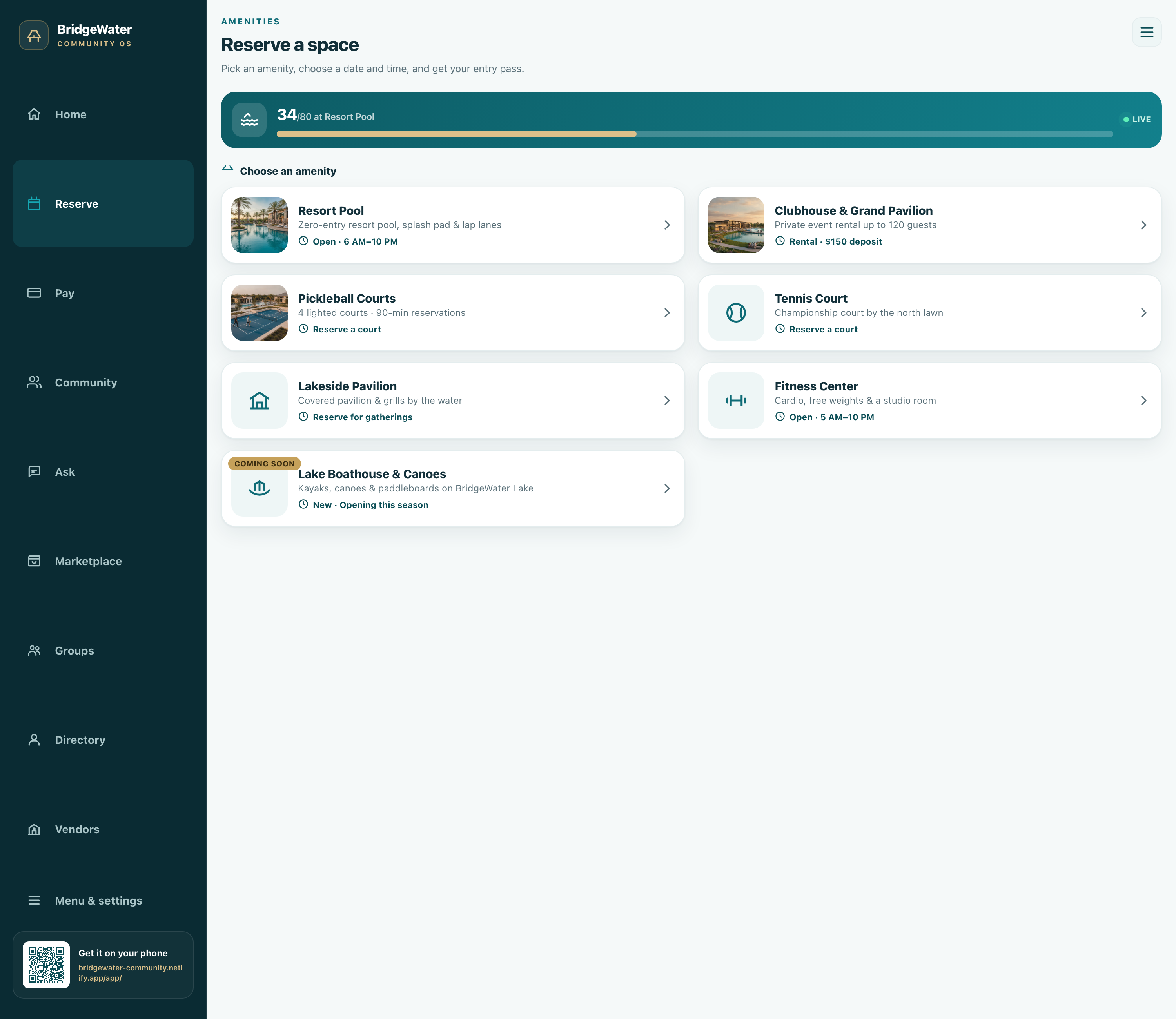My Community — reservations, activity, AI concierge notes, achievements and connections in one place